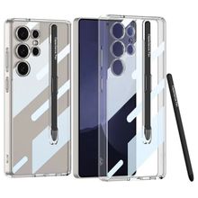 Product image of Mobile Phone Case/ For Samsung Galaxy S25 Ultra Crossbody Case Flexible TPU Fiber Lining Anti-Shock Phone Cover - Black