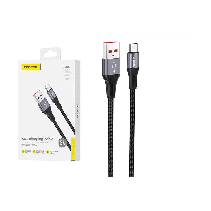 foneng-x112-usb-to-type-c-30a-stsraf-damteni-kabeli