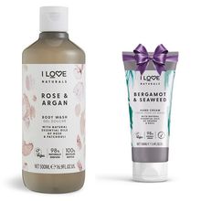 Product image of I LOVE Naturals Body Wash Rose & Argan ხელის და ტანის ლოსიონი + საჩუქარი ხელის კრემი