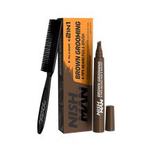 Product image of Nishman Beard Pen & Brush Dark Brown წვერის ფანქარი და ფუნჯი