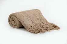Product image of პლედი - HONEYCOMB KNITTED ACRYLIC SOFA THROW 130X170 CM BEIGE