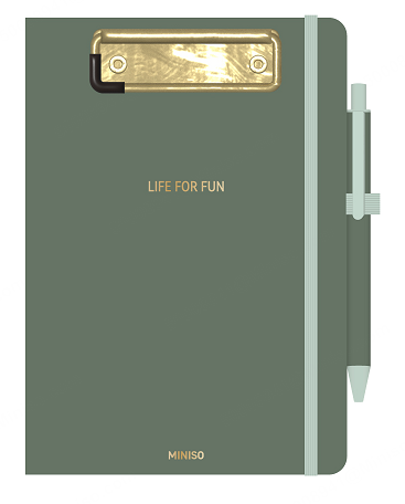 minimalism-retro-collection-a5-clipboard-note-pad-with-pen-blackish-green-chasanishni-furtslebi
