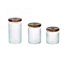 Product image of ორნამენტებიანი ქილების ნაკრები აკაციის ხის თავსახურით