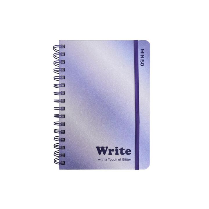 glitter-series-a5-glittery-gradient-pu-wire-bound-book-with-band-purple-80gv-bloknoti