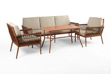 Product image of COMFORT ROOM მეტალის 3 ადგილიანი სამეული მაგიდით ტერაკოტას ფერი