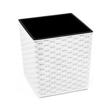 Product image of ქოთანი ყვავილის Lamela JUKA rattan planter white 40x40 სმ