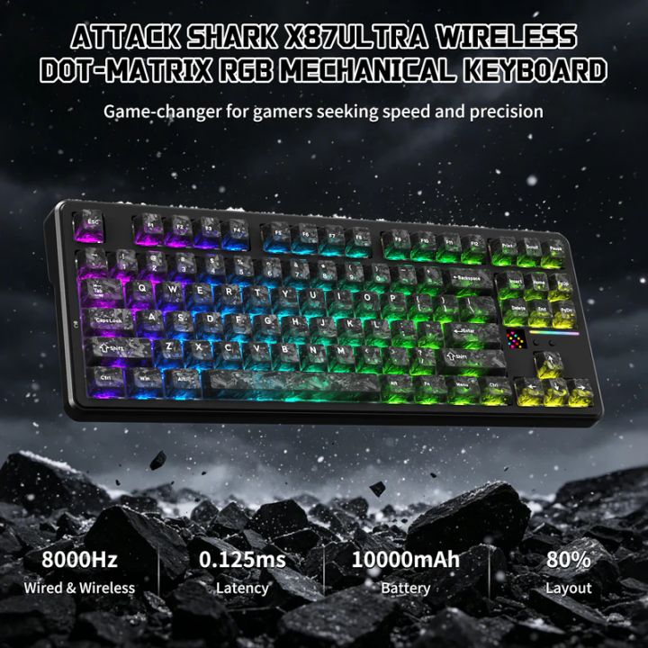 attack-shark-keyboard-mechanical-x87-ultra-8khz-gaming-klaviatura-photo-2