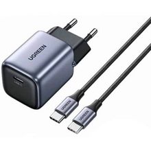 Product image of დამტენი UGREEN CD319 (25257) Nexode, 30W, Type-C with Type-c Cable 1m, GaN Fast Charger, Gray