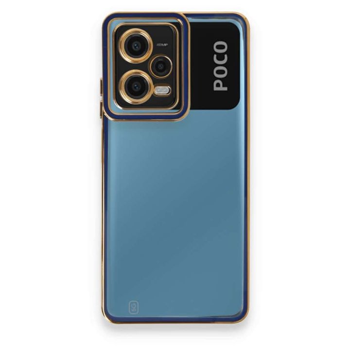 Xiaomi Poco X5 5G, Xiaomi Redmi Note 12 5G, Liva lense Case სილიკონის ქეისი - ლურჯი