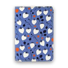 Product image of ჯოვანი მორა საპასპორტე მარწყვები ტყავის შემცვლელი ლურჯი თეთრი