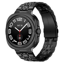 Product image of Smart Watch Band/ For Samsung Galaxy Watch Ultra 47mm Band Stainless Steel 7-Bead Slim Watch Strap Bracelet - Black