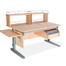 Product image of სამეცადინო მაგიდა ერგო ეკო 75/40, ტუმბო TCH 04, გვერდითა ერთ და უკანა ორი ორ იარუსიანი თარო