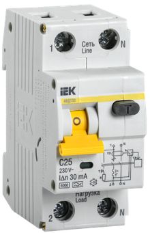 Product image of დიფერენციალური ავტოამომრთველი IEK C25 25A 30mA