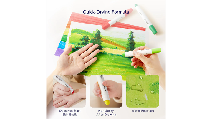 mideer-silky-quick-dry-crayons-colorful-bucket-24-colors-feradi-fanqrebi-photo-4