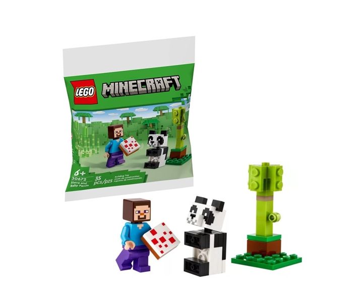 lego---minecraft---steve-and-baby-panda
