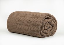 Product image of ნაქსოვი გადასაფარებელი - BRAID KNITTED BEDSPREAD 220X240 CM BROWN