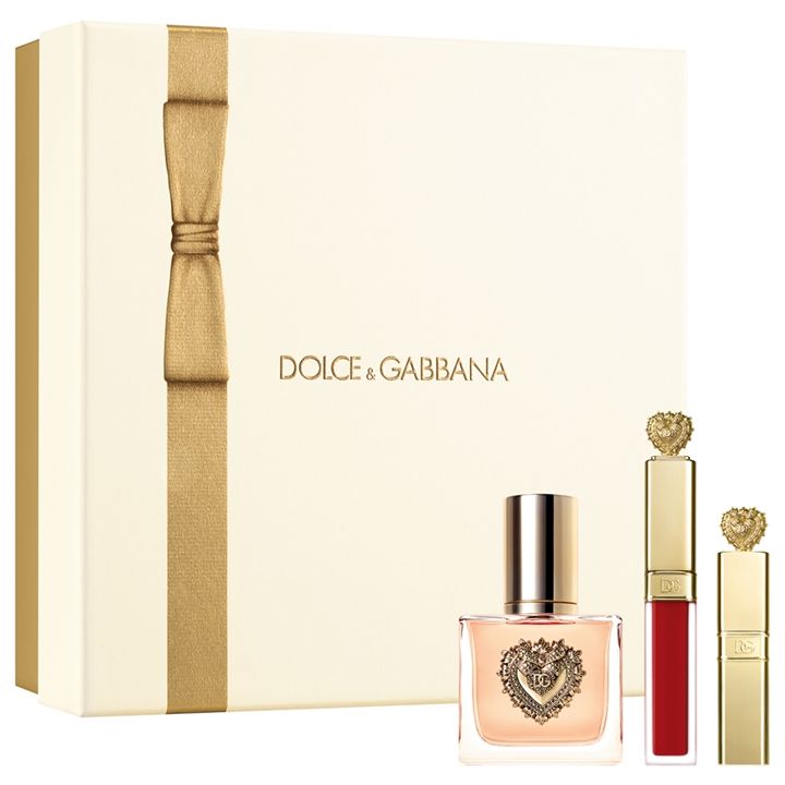 dolce-gabbana-devotion-gift-set-with-lipstick-mascara-and-mini-parfume-samgzavro-zomis-sasachuqre-nakrebi