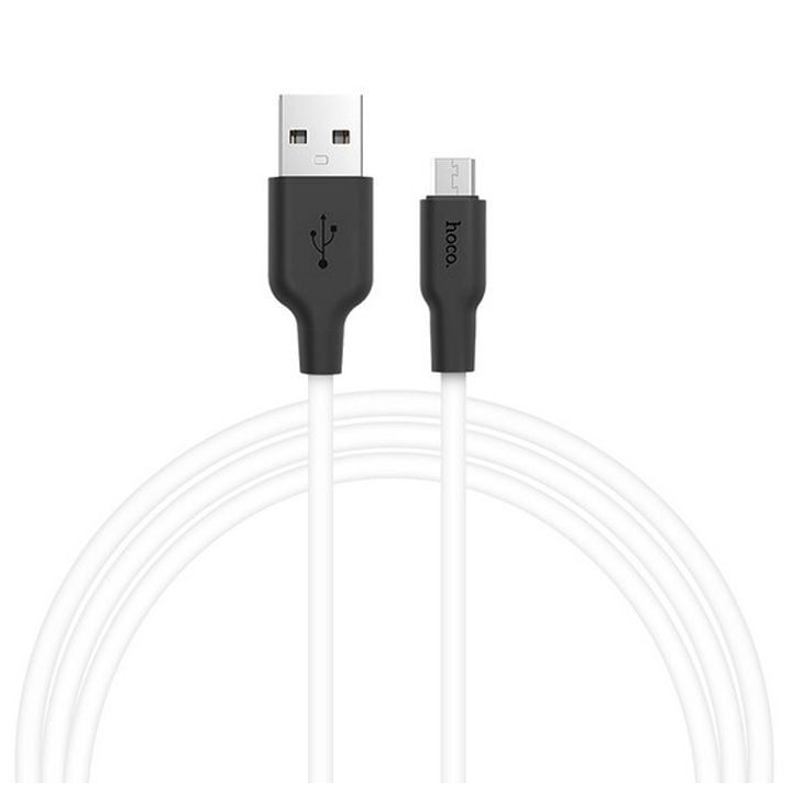 hoco-cable-x21-plus-silicone-charging-cable-for-microblackwhite-photo-2