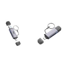 Product image of NETAC WK13 Card Reader 2in1 Type-c to USB 3,0. ბარათის წამკითხველი