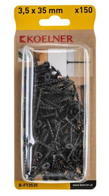 Product image of სჭვალი თაბაშირ-მუყაო 3,5x35 მმ ხე Koelner 150 ც  B-FT3535  ბლისტი