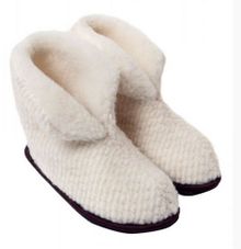 Product image of ოთახის ჩუსტი Chuni ნატურალური შალის ვანილი ბუკლე თეთრი