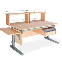 Product image of სამეცადინო მაგიდა ერგო ეკო 120, ტუმბო TCH 04, გვერდითა ერთ და უკანა ორი ორ იარუსიანი თარო