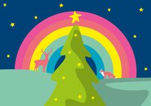 Product image of საახალწლო მისალოცი ბარათი Rainbow and deer