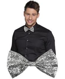 Product image of ბრჭყვიალა ვერცხლისფერი ბაფთა