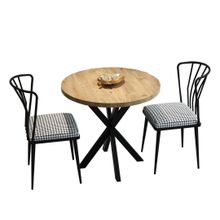 Product image of სასადილო მაგიდის და სკამების ნაკრები ფიჭვის ფაქტურით (FD-2CKTSSLR70-1001-1)
