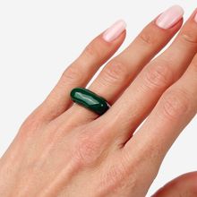 Product image of ტიტანის მოოქროვილი მწვანე ბეჭედი