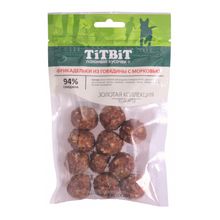 Product image of TiTBiT "ფრიკადელები საქონლის ხორცისგან სტაფილოთი  - სასუსნაო ძაღლებისთვის "ოქროს კოლექცია" 70გრ