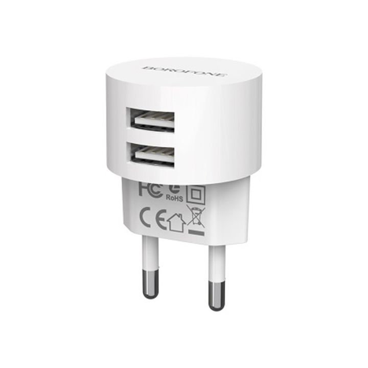 borofone-ba23a-brilliant-dual-port-chargereu-without-cable-white-photo-3