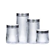 Product image of მინის ქილების ნაკრები ვერცხლისფერი თავსახურით