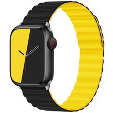 Product image of Mobile and Smartphones/ ZTE/ KALEBOL Magnetic Watch Band for Apple Watch Series 10 9 8 7 SE 6 5 4 3 2 1 42mm 41mm 40mm 38mm Silicone Adjustable Strap - Black Yellow