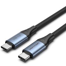 Product image of VENTION TAVHF Cotton Braided USB 4.0 C Male to C Male 5A Cable 1M Gray Aluminum Alloy Type 240w