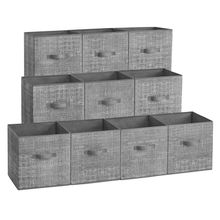 Product image of SONGMICS, შესანახი კუბები, 4 ცალი, ნაცრისფერი, 25.9 x 25.9 x 27.9 სმ