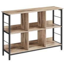Product image of SONGMICS, წიგნების თარო, 2 იარუსიანი, 6 განყოფილებით, ყავისფერი, 120 x 33 x 80 სმ