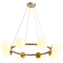 Product image of PENDENT 8807-8 BZ WH ოქროსფერი თეთრი ჭაღი 8 ნათურიანი