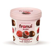 Product image of Franui გაყინული ჟოლო თეთრი და შავი შოკოლადის გარსში 150გრ