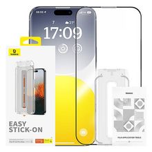 Product image of Baseus Sapphire Series Privacy Protection Tempered Glass Screen Protector (with Built-in Dust Filter) for iP 15 Pro Max Clear ეკრანის დამცავი