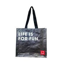Product image of Miniso Series Square Woven Shopping Bag (S)(Black) საყიდლების ჩანთა