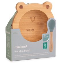 Product image of WOODEN BOWL FROG AND SPOON ბამბუკის თეფში კოვზით