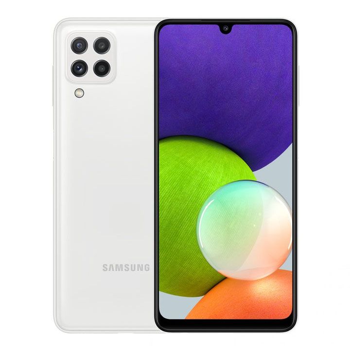 Samsung Official A225F A22 128GB LTE Duos თეთრი მობილური ტელეფონი