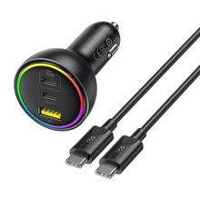 Product image of Baseus Multi-Port Fast Charge Car Charger C+C+U 152.5W Set Cluster Black ავტომობილის დამტენი