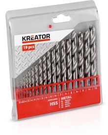 Product image of Kreator KRT012003 HSS metal drill sets Ø 1-10mm - 19 pcs მეტალის ბურღების კომპლექტი 19ც