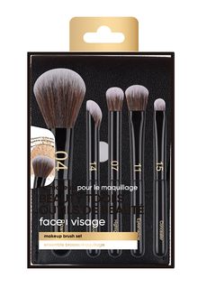 Product image of მაკიაჟის ფუნჯების ნაკრები/Black Gold Series 5-Piece Makeup Brush Set with Storage Bag