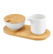 Product image of შაქრის თასი და რძის ქილა ბამბუკის თეთრ ძირზე DAJAR AMBITION