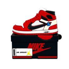 Product image of airpods 1/2 ჯორდანის სილიკონის ქეისი წითელი