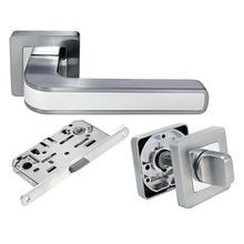 Product image of Morelli სახელურის კომპლექტი სანტექნიკური "EON" DIY MH-46-WC SC/W-S55 matte chrome/white