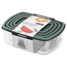 Product image of ARDESTO FRESH ERC-AR1312G, 4 ცალი, მწვანე საკვების შესანახი კონტეინერების ნაკრები